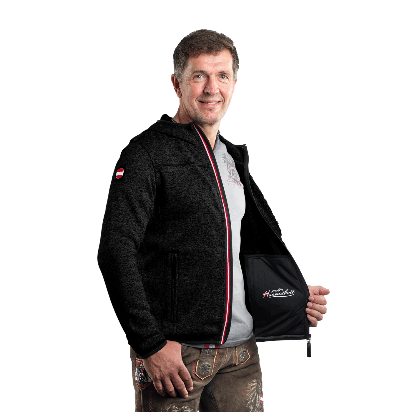 Schwarze Kultjacke für Herren Hoamatkult