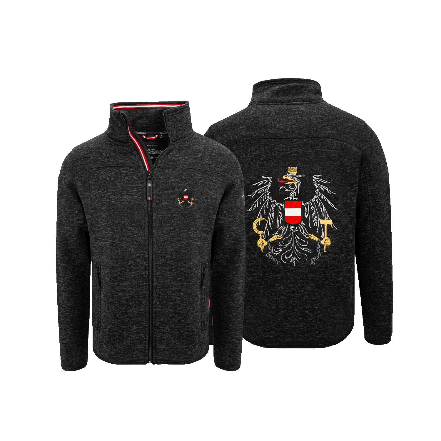 Österreich Adler Kultjacke ohne Kapuze - Black Edition