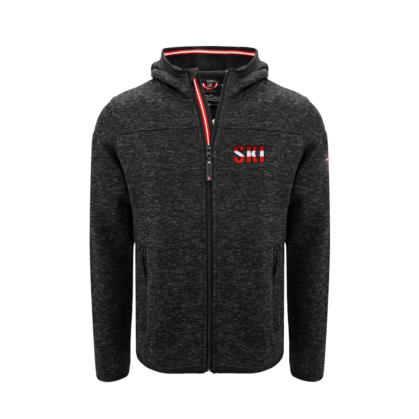 Kultjacke mit Kapuze - Ski rot-weiss-rot