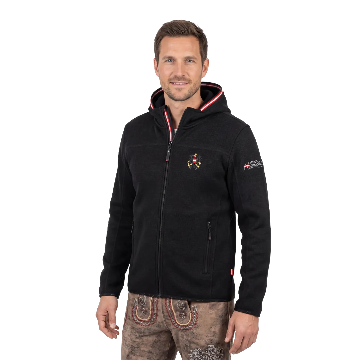 Österreich Kultjacke mit Kapuze - Strickoptik