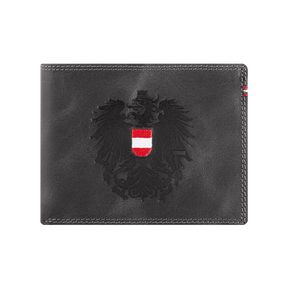 Österreich Adler Geldtasche - Leder Schwarz