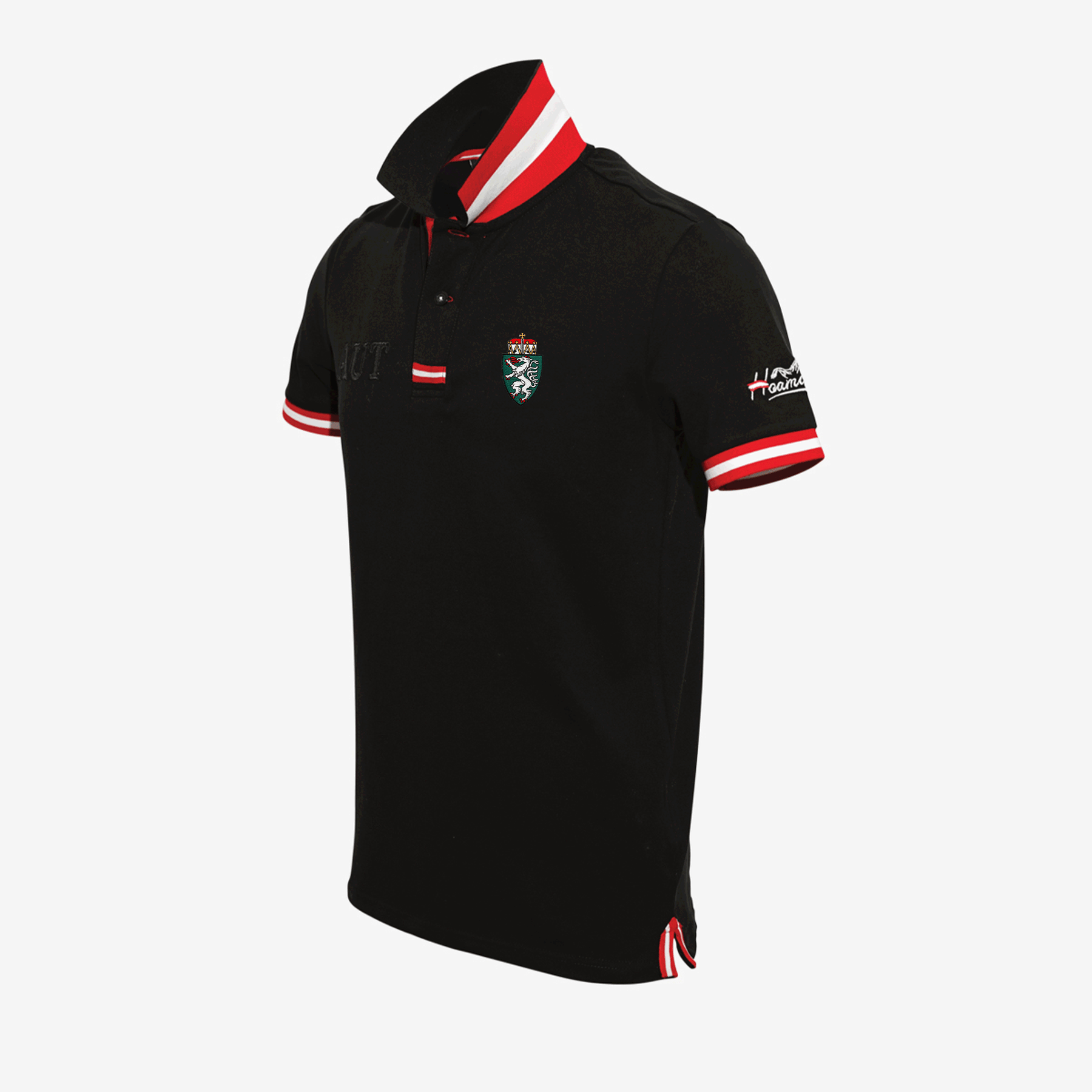 Schwarzes Herren Polo Shirt Steiermark Stick