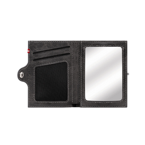 Adler Slim Wallet aus Echtleder mit Spiegel, Münzfach & RFID-Schutz