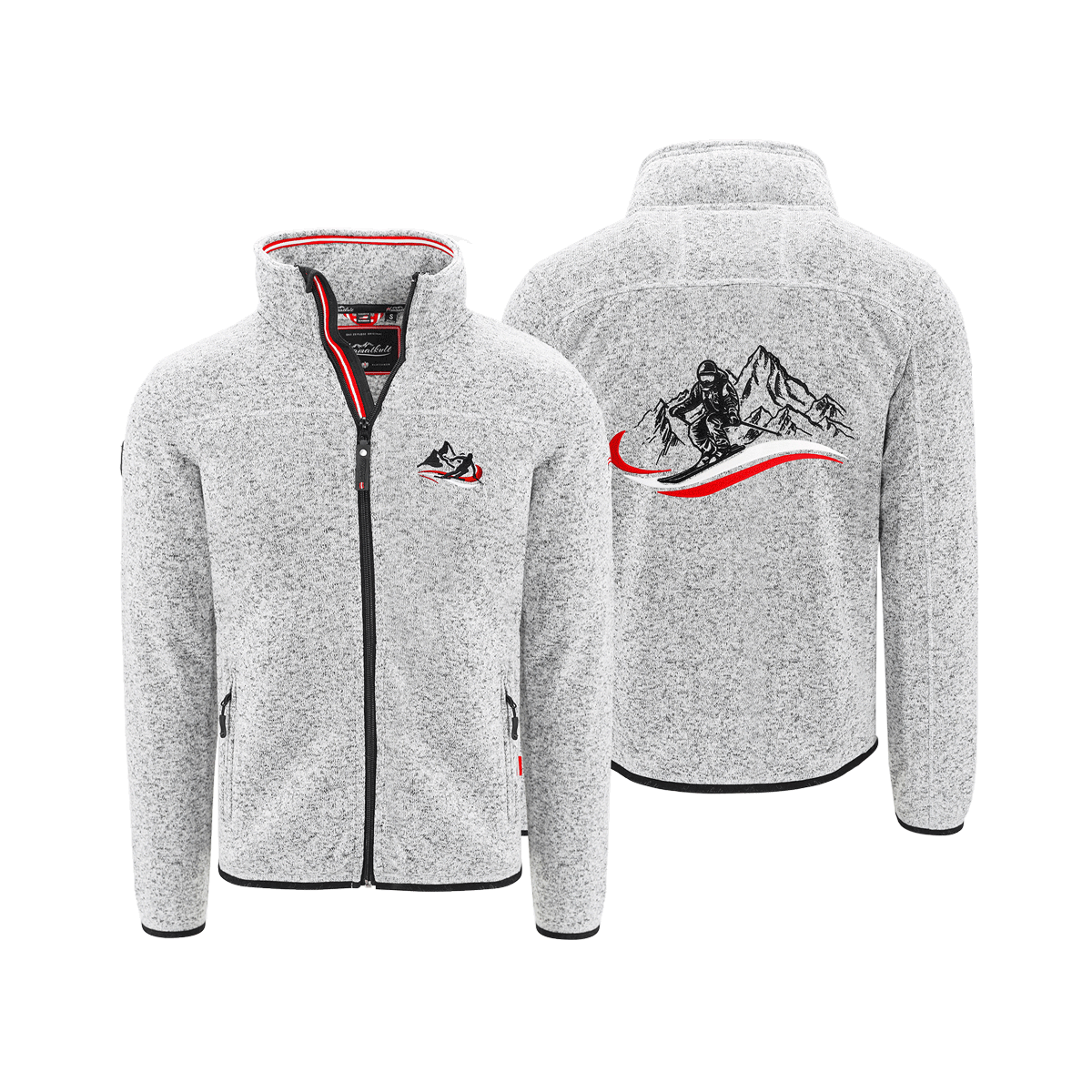 Skifahrer Herren Kultjacke ohne Kapuze hellgrau #Farbe_Hellgrau