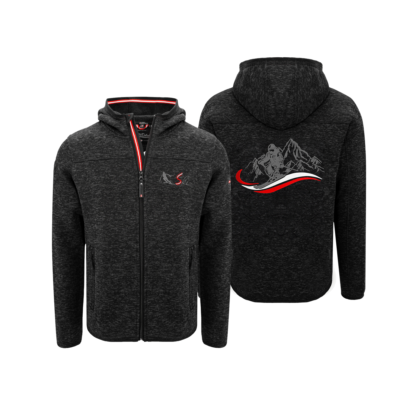 Kultjacke mit Kapuze - Skifahrer
