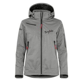 Skijacke Damen grau Bergliebe Stickerei