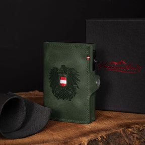 Adler Smart Wallet Trifold mit Karten-Pop-Up Funktion aus Echtleder