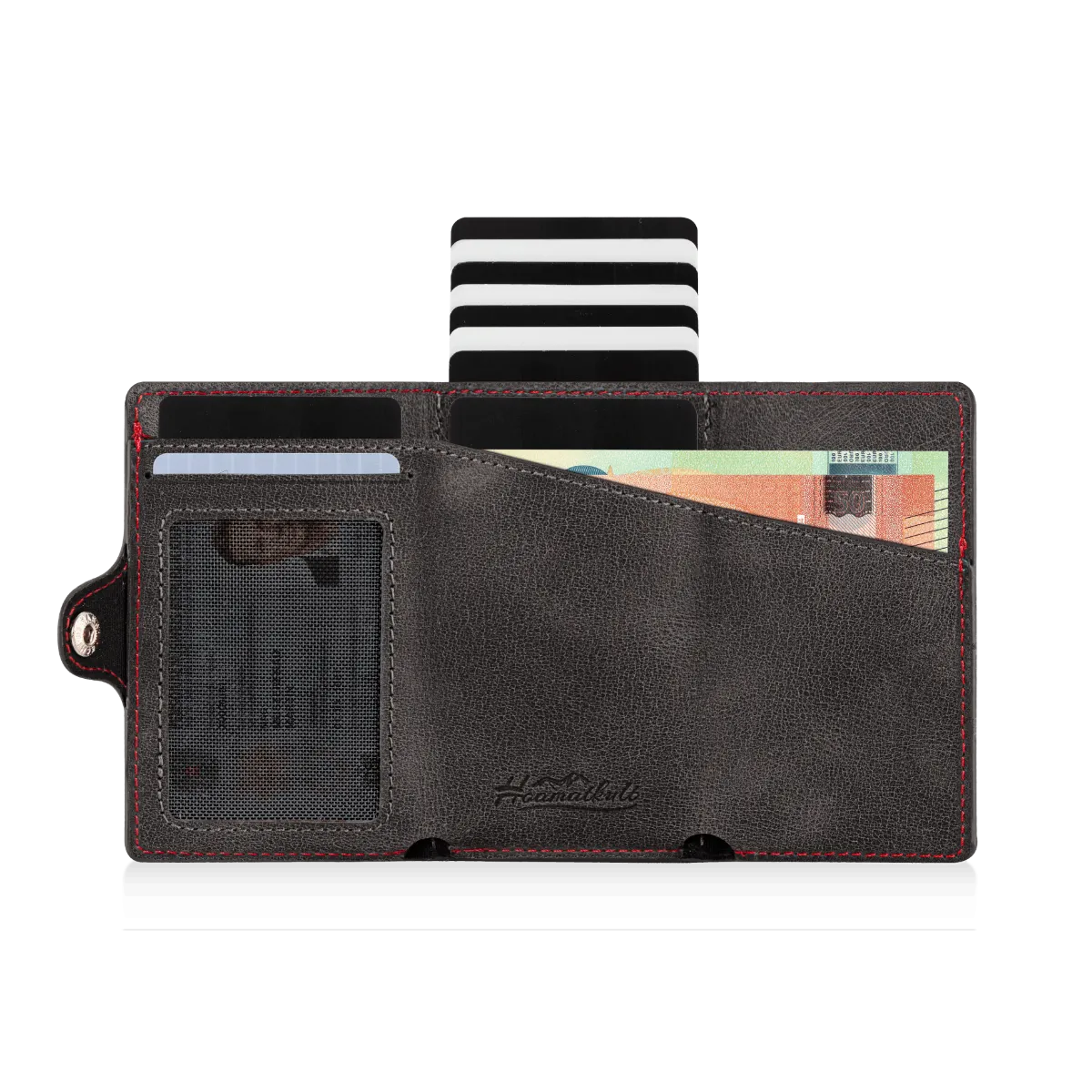 Adler Smart Wallet Trifold mit Karten-Pop-Up Funktion aus Echtleder