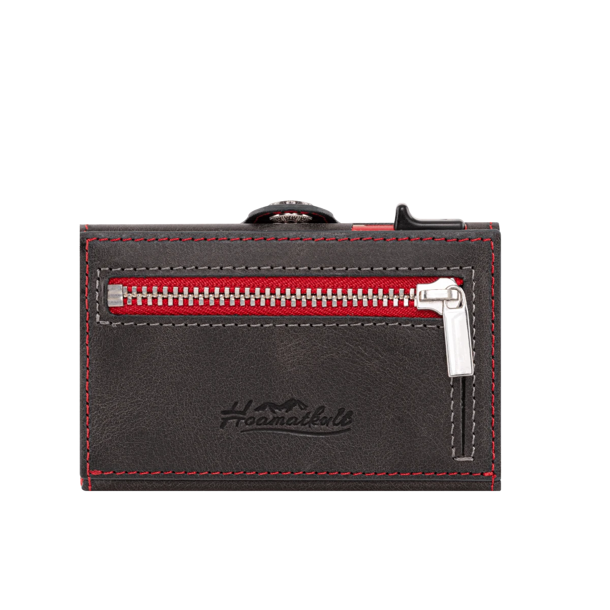 Tirol Smart Wallet Trifold mit Karten-Pop-Up Funktion aus Echtleder - Schwarz
