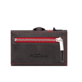 Tirol Smart Wallet Trifold mit Karten-Pop-Up Funktion aus Echtleder - Schwarz