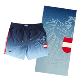 Sommer Kombo Badehose Badetuch dunkelblau #Farbe_Dunkelblau/Hellblau