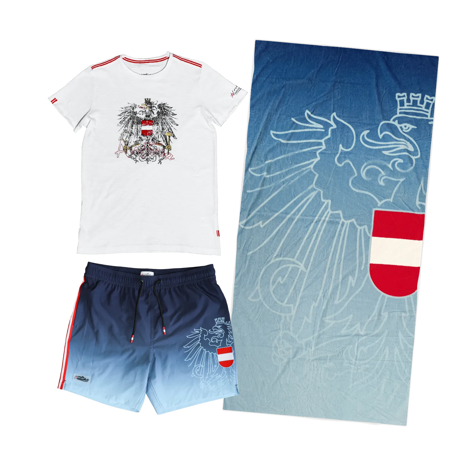 Kombo Deal - Badehose, T-Shirt und Badetuch - Dunkelblau