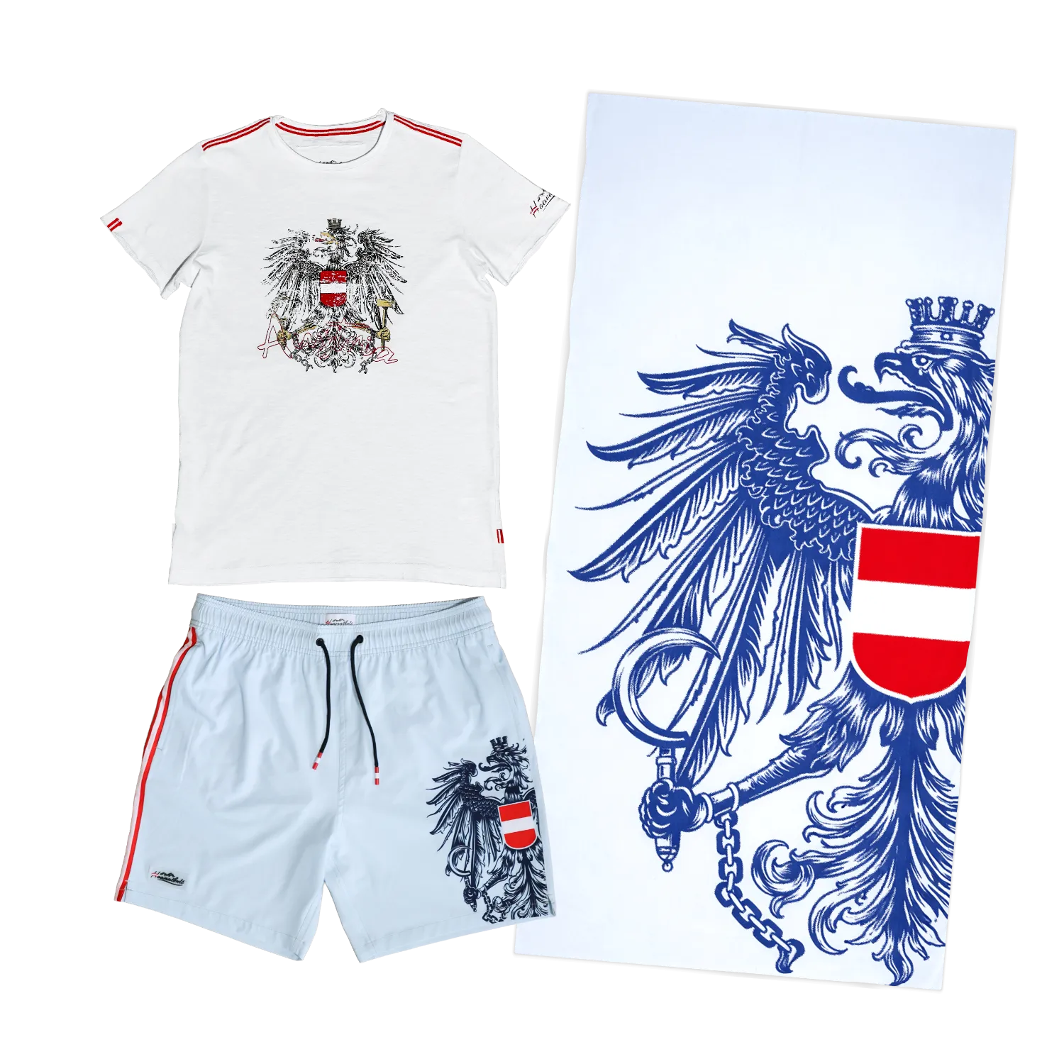 Kombo Deal - Badehose, T-Shirt und Badetuch - Hellblau
