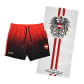 Sommer Kombo Badehose rot Badetuch weiß #Farbe_Rot/Schwarz