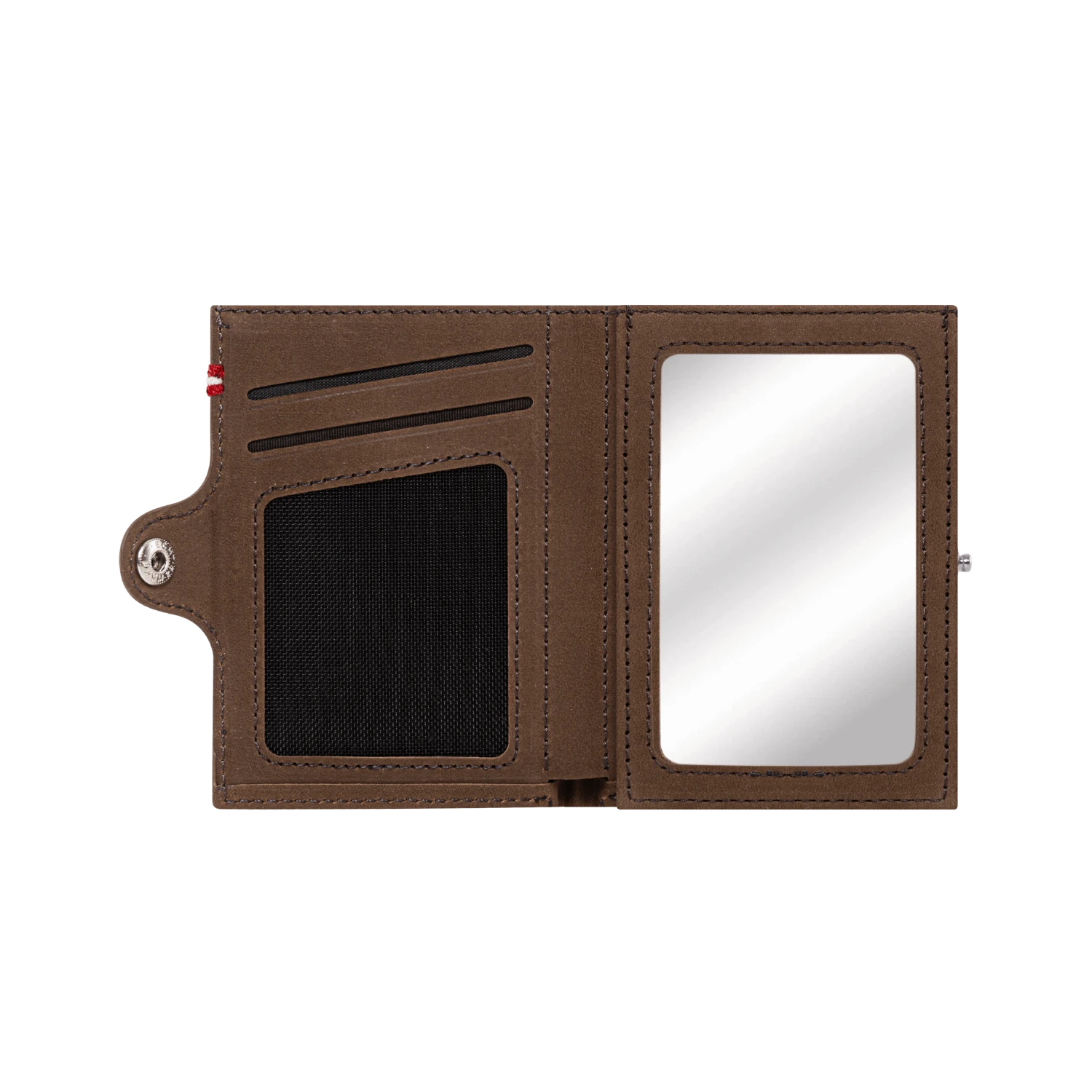 Adler Slim Wallet aus Echtleder mit Spiegel, Münzfach & RFID-Schutz - Vintage Braun