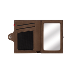 Adler Slim Wallet aus Echtleder mit Spiegel, Münzfach & RFID-Schutz - Vintage Braun