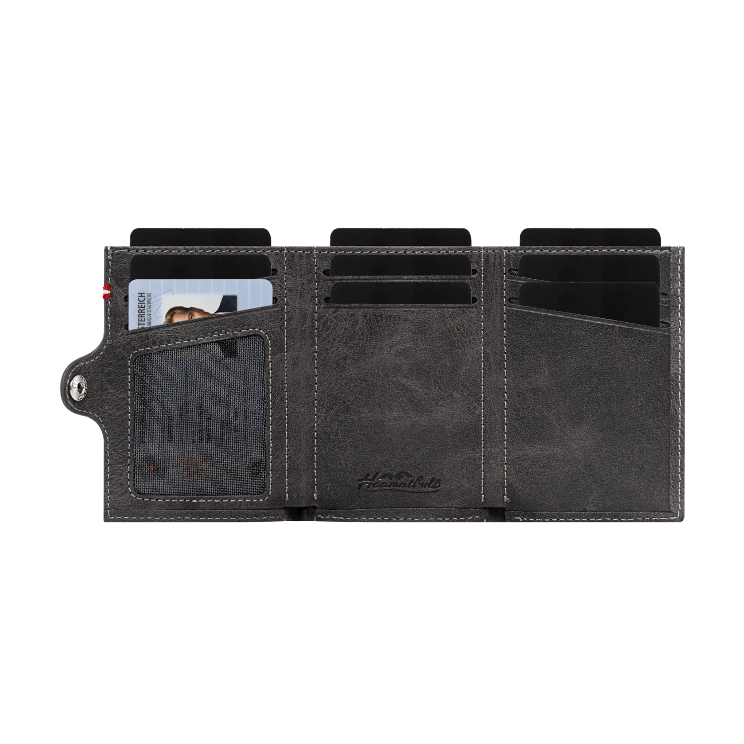 Adler Slim Wallet aus Echtleder mit Spiegel, Münzfach & RFID-Schutz