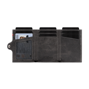 Adler Slim Wallet aus Echtleder mit Spiegel, Münzfach & RFID-Schutz