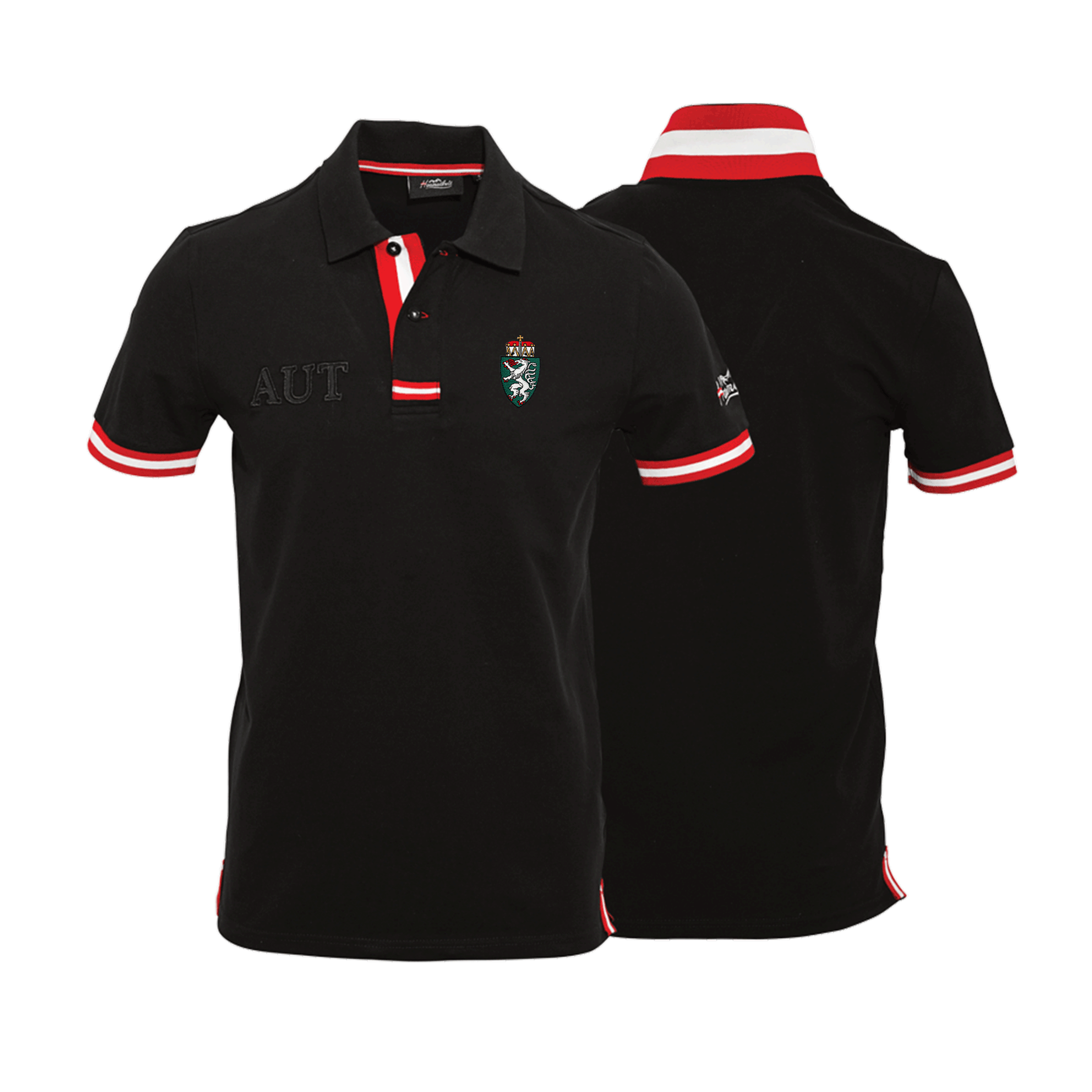 Steiermark Panther Polo Shirt Herren schwarz