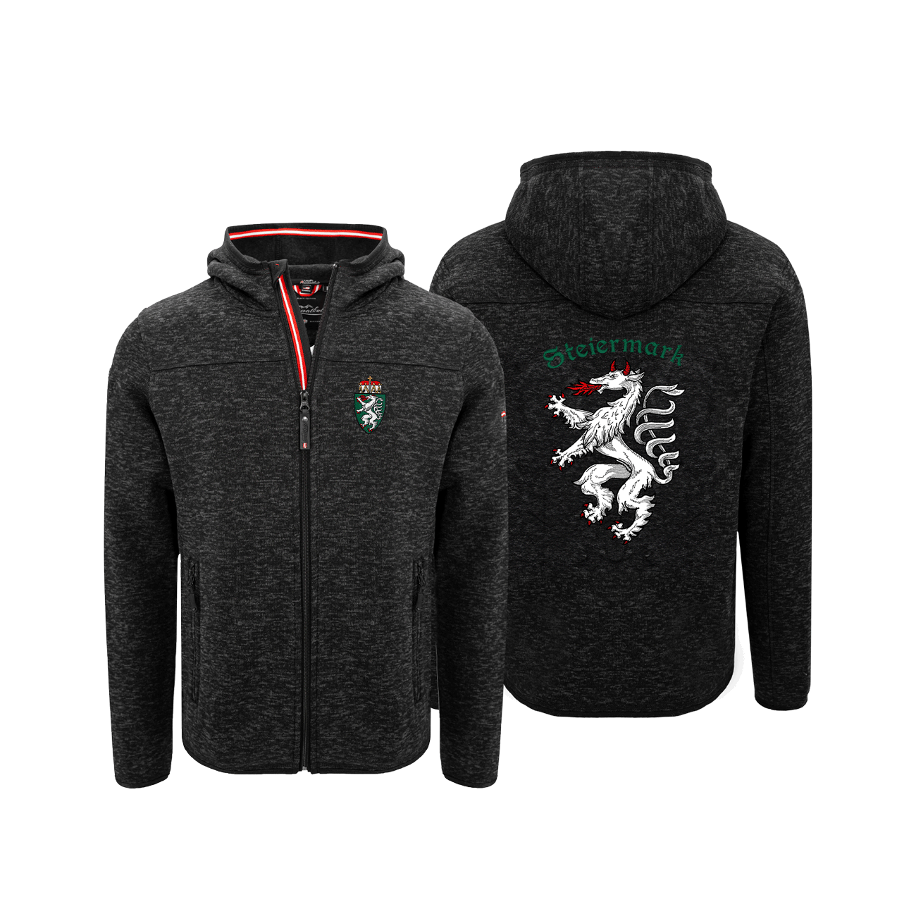 Steiermark Kultjacke mit Kapuze - Schwarz