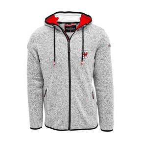 Strickfleece Hoodie mit Tirol Stickerei