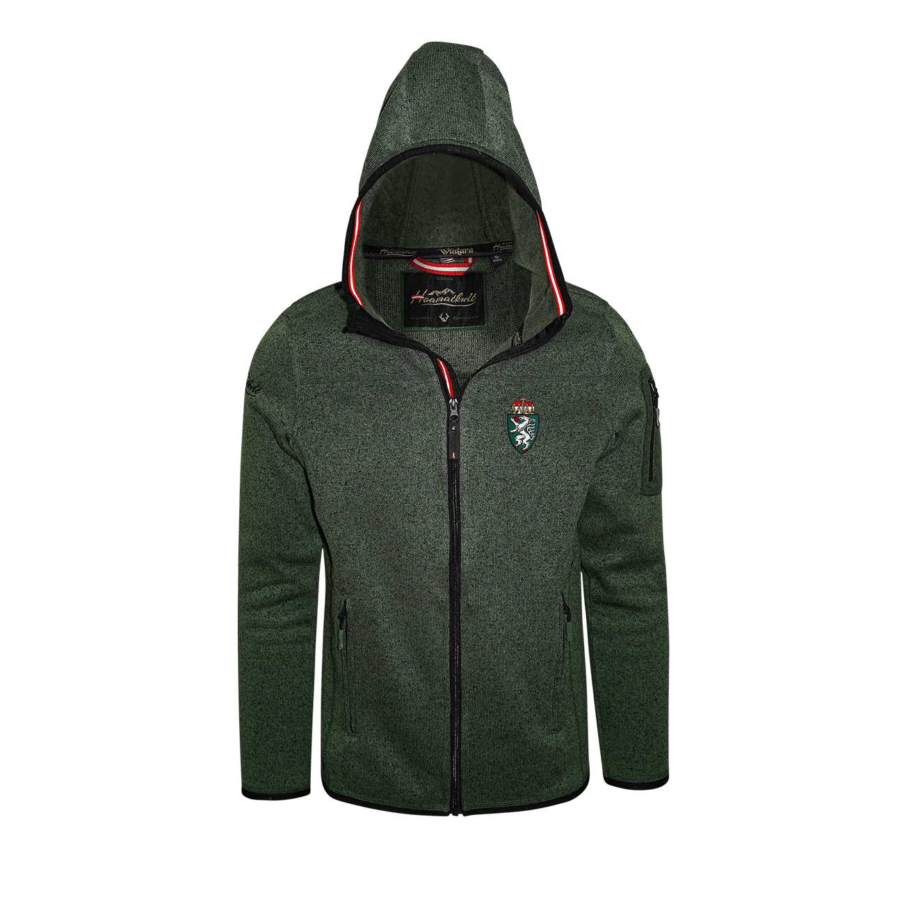 Steiermark Kultjacke mit Kapuze - Dunkelgrün