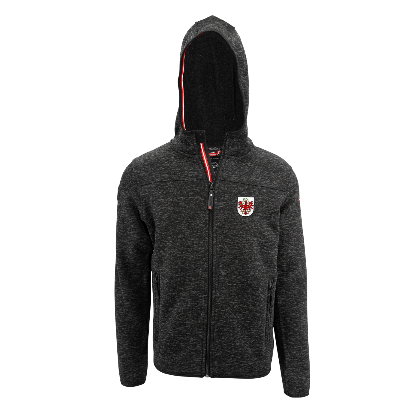 Tirol Kultjacke mit Kapuze - Schwarz