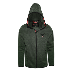 Strickfleece Jacke mit Hirsch Motiv