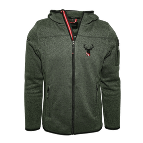 Strickfleece Jacke mit Hirsch Stickerei
