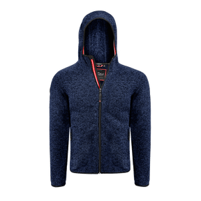 Strickfleece Jacke mit Kapuze dunkelblau Herren