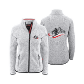 Strickfleece Weste ohne Kapuze hellgrau für Damen mit Ski Motiv #Farbe_Hellgrau
