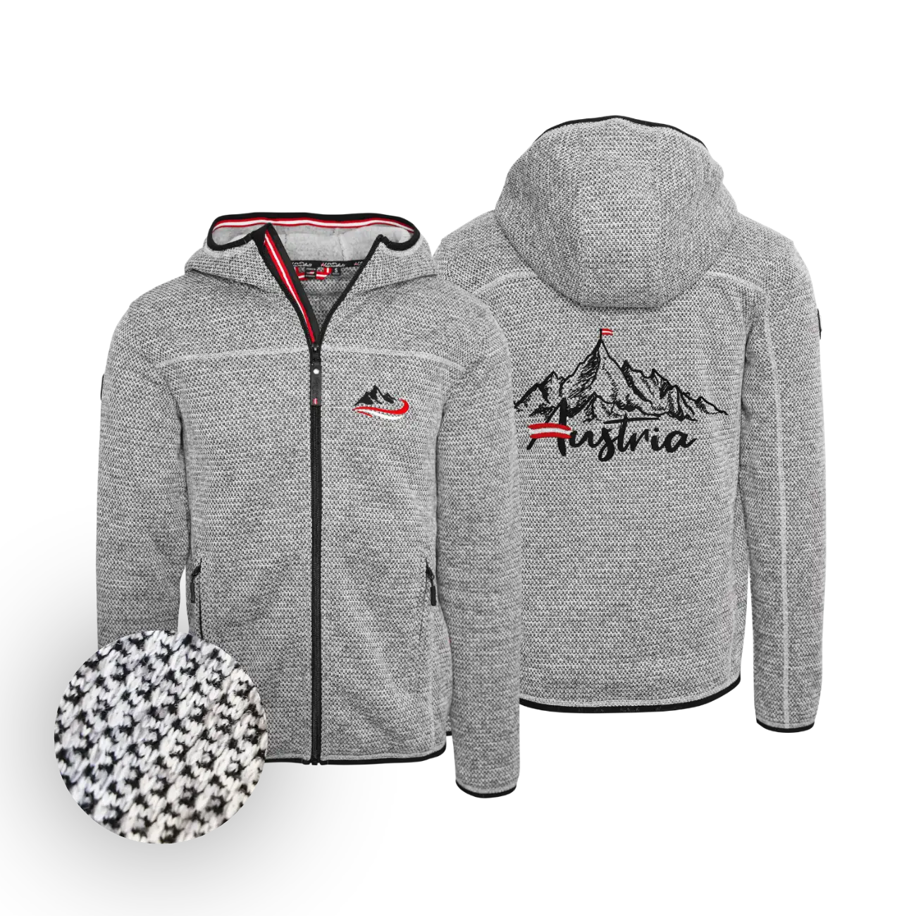 Berg Kultjacke mit Kapuze - Strickoptik