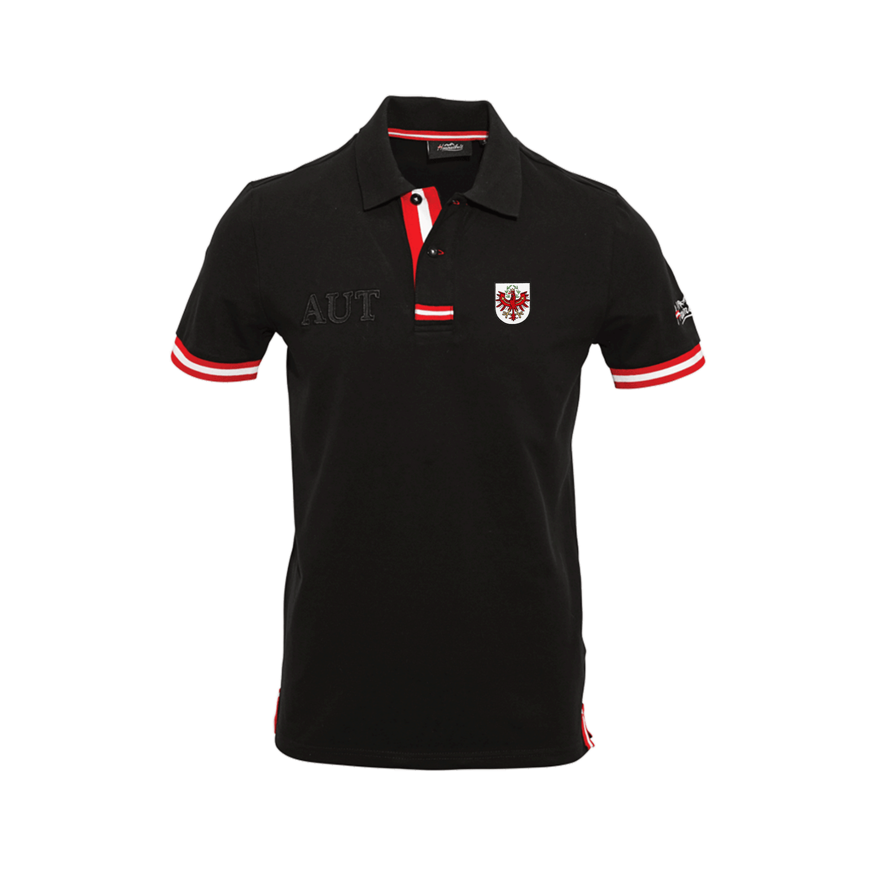 Tirol Adler Stick Polo schwarz Herren