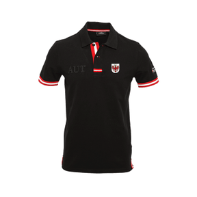 Tirol Adler Stick Polo schwarz Herren