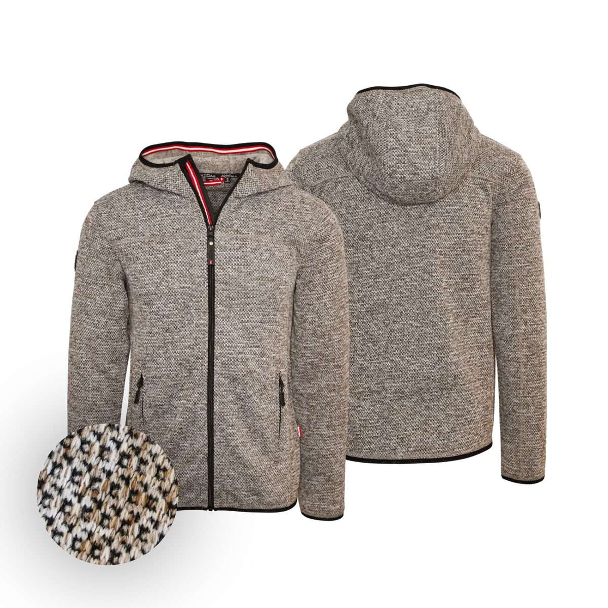 Trachten Fleece Jacke für Herren hellbraun #Farbe_Hellbraun-Strick