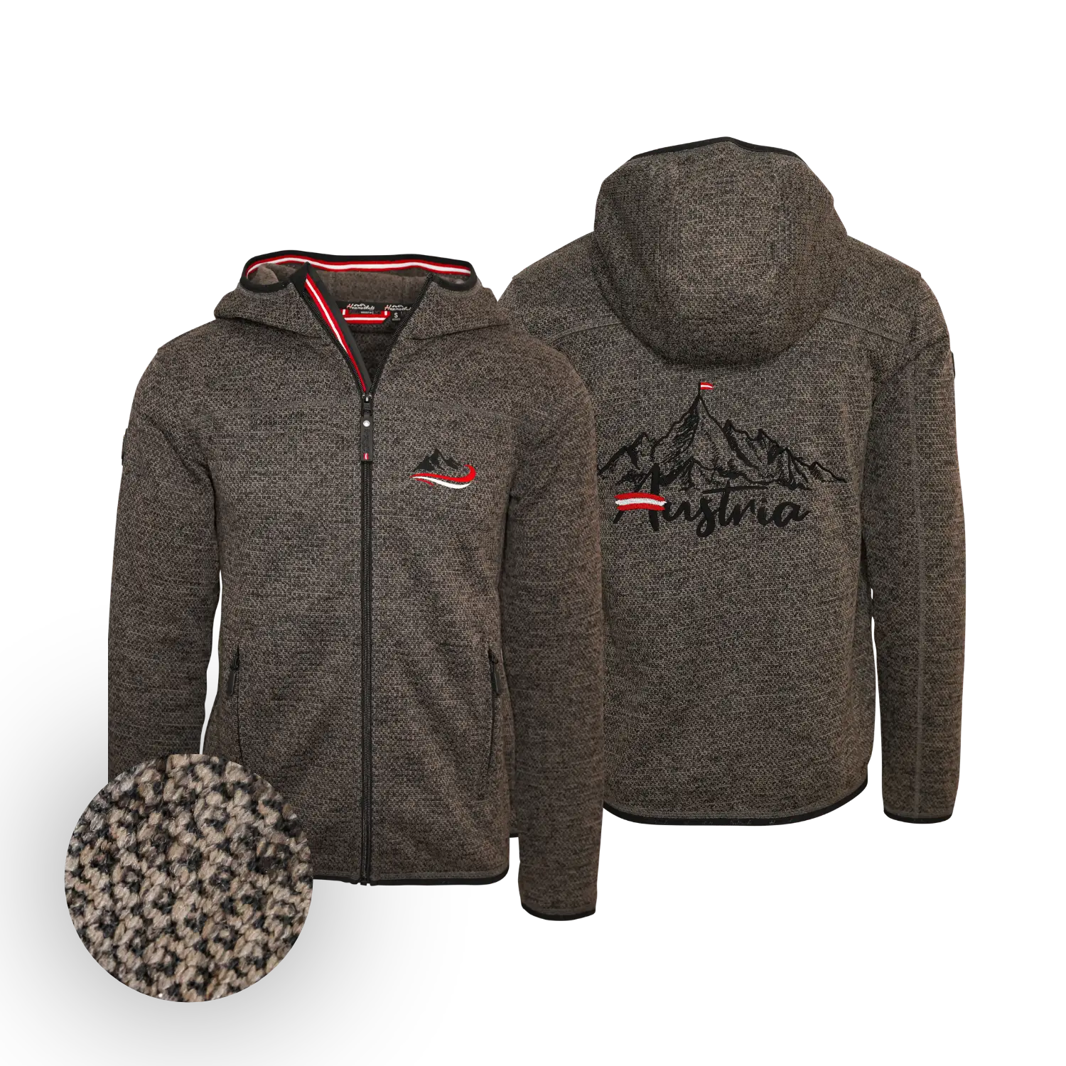 Berg Kultjacke mit Kapuze - Strickoptik