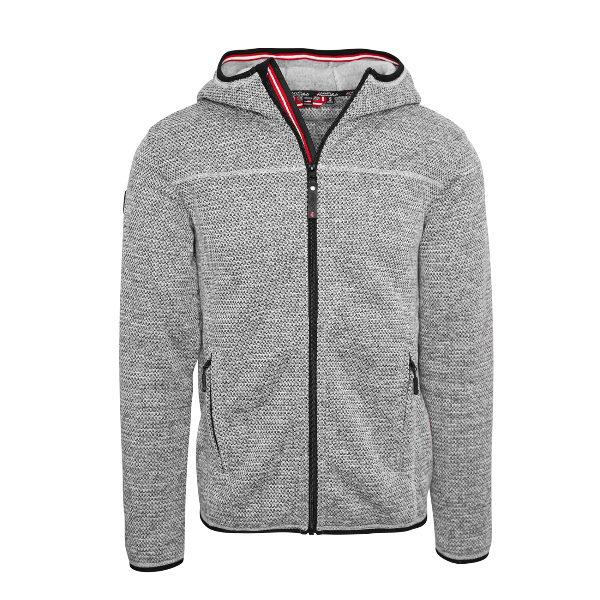 Trachten Fleece Jacke für Herren #Farbe_Grau-Strick
