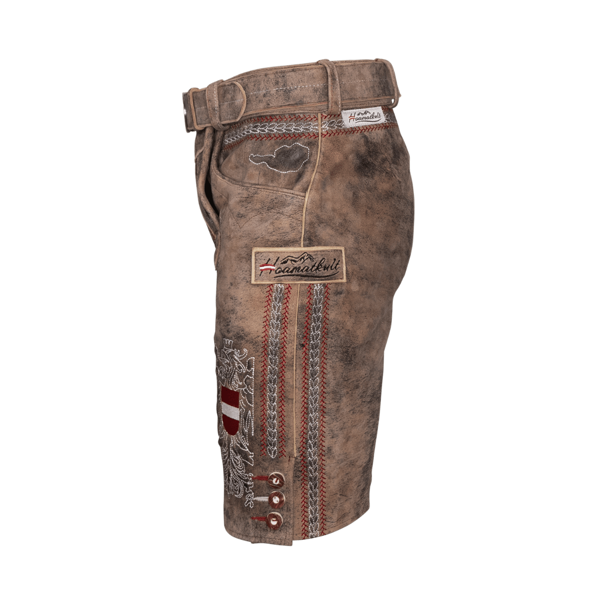 Kult Lederhose Österreich Adler - Vintage Braun