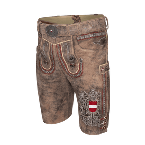 Kult Lederhose Österreich Adler - Vintage Braun