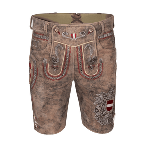 Kult Lederhose Österreich Adler - Vintage Braun