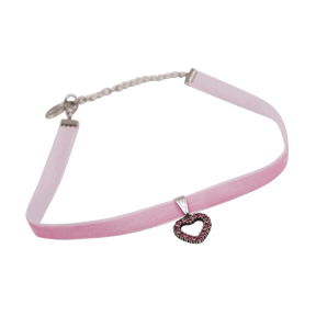 Herz Halskette mit Swarovskisteinen - Samtband