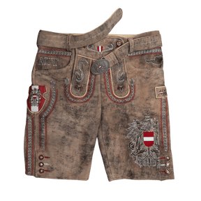 Kult Lederhose Österreich Adler - Vintage Braun