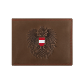 Vintage Leder Geldtasche Österreich #Farbe_Vintage Braun - Rot Kontrast