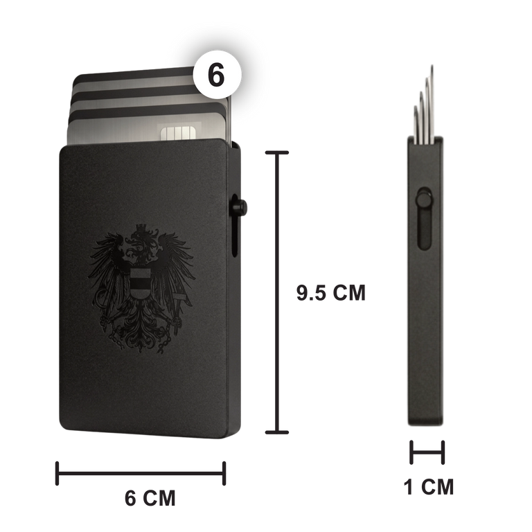 Österreich Adler MagSafe Wallet - Aluminum Kartenhalter Schwarz