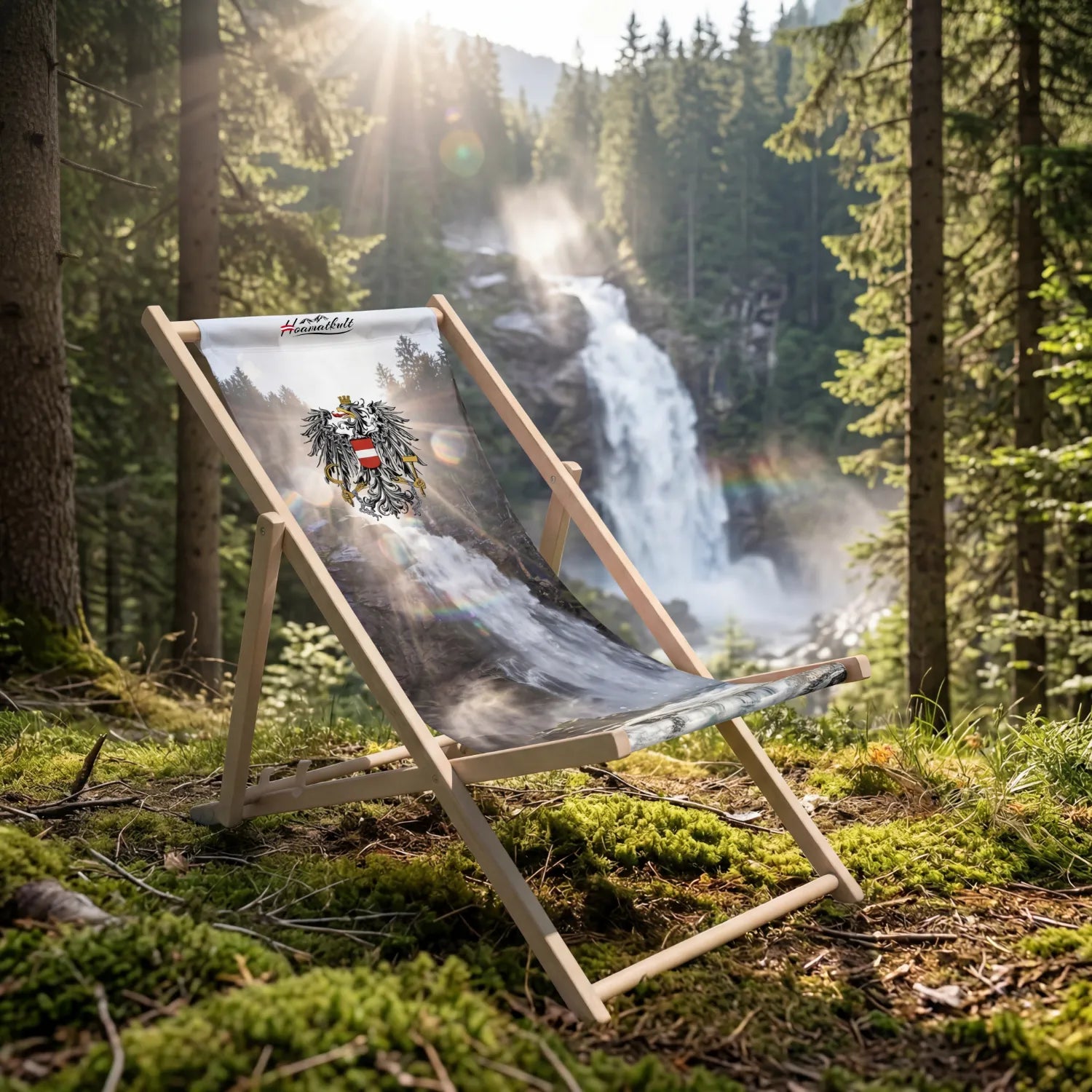 Wasserfall Liegestuhl Hoamatkult