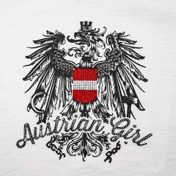 Austrian Girl Glitzer T-Shirt - weiss
