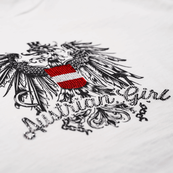Austrian Girl Glitzer T-Shirt - weiss