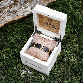 Armband Holz / Edelstahl Gold