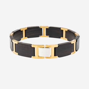 Armband Holz Edeltstahl Gold