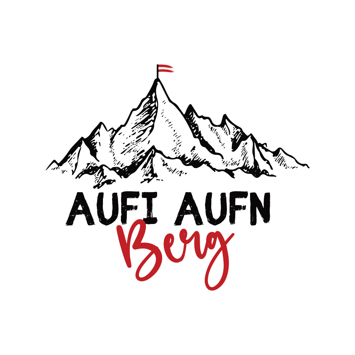Aufi Aufn Berg Emaille Tasse